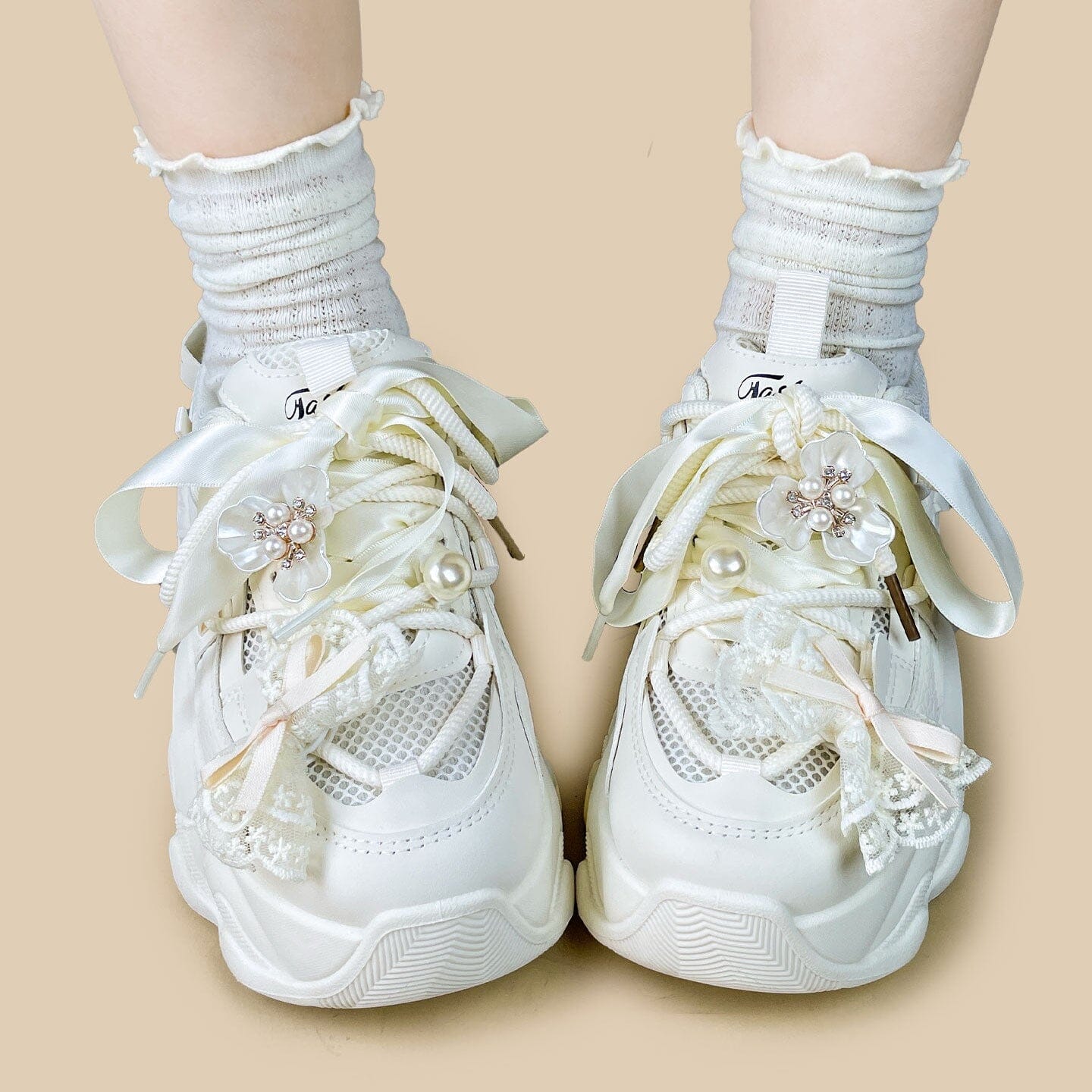 Coquette Pearl Cloud Chunky Sneakers - Unisex - Image 9