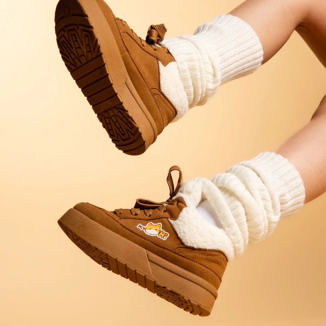 Cozy Kitty Ultra Chunky Brown Mid Top Shoes - Women's - Image 5