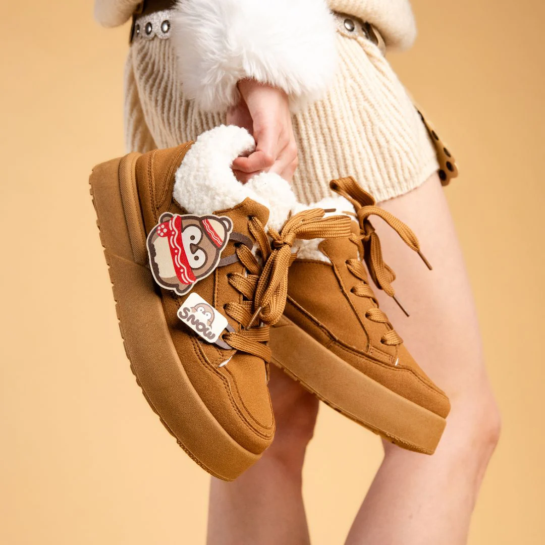 Cozy Penguin Ultra Chunky Brown Mid Top Shoes - Women's - Image 4