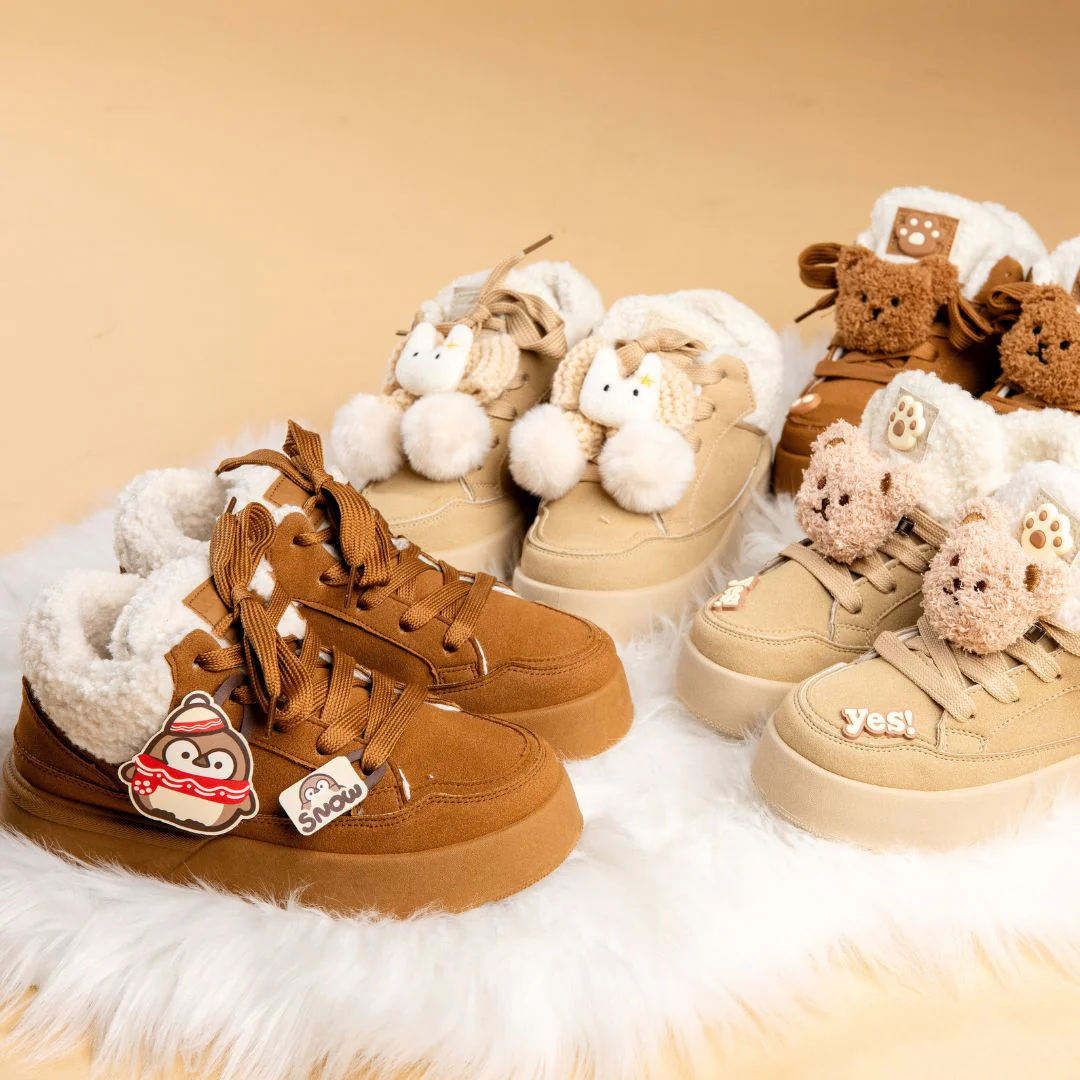 Cozy Penguin Ultra Chunky Brown Mid Top Shoes - Women's - Image 6