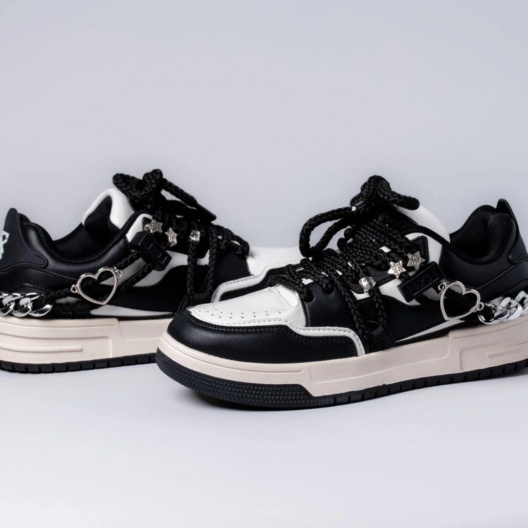 Happy Heart 'n Sole Black Casual Sneakers - Unisex - Image 4