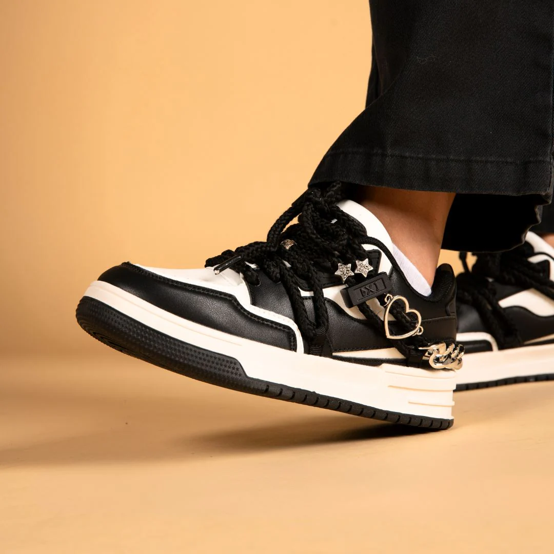 Happy Heart 'n Sole Black Casual Sneakers - Unisex - Image 5