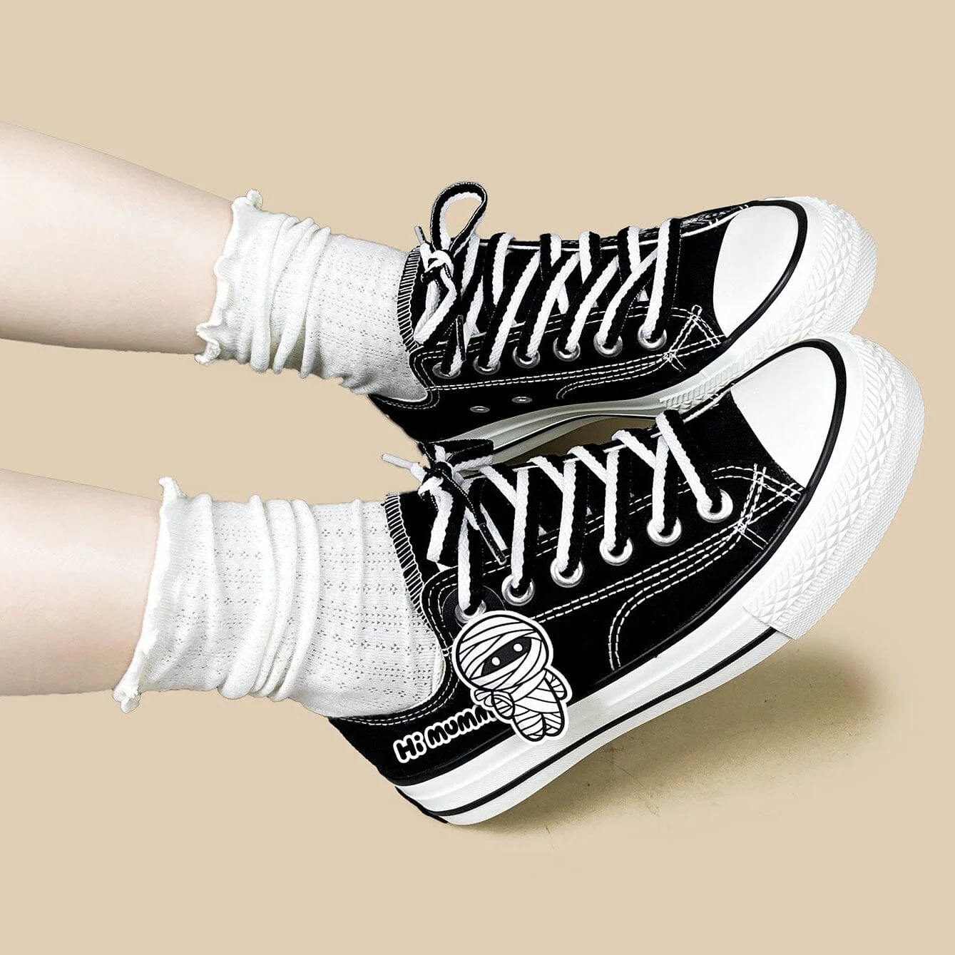 Hi Mummy Black Low Top Canvas Shoes - Unisex - Image 8