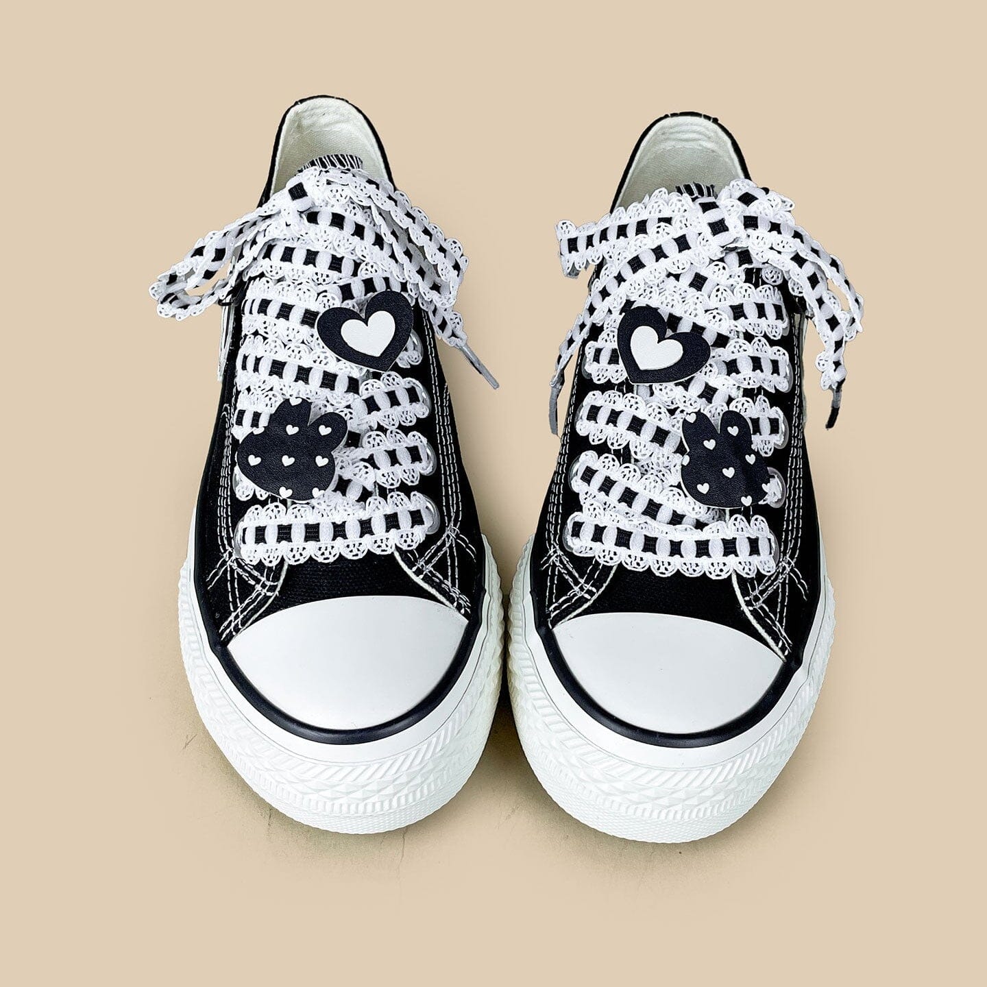 Kawaii Bunny Lace Bow Low Top Canvas Shoes - Unisex - Image 3