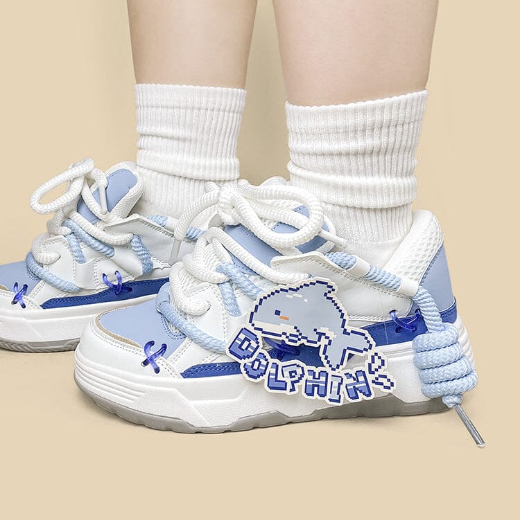 Kawaii Dolphin Dream Chunky Sneakers - Unisex - Image 7
