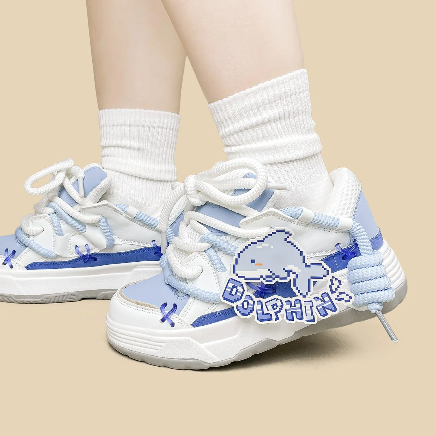 Kawaii Dolphin Dream Chunky Sneakers - Unisex - Image 8