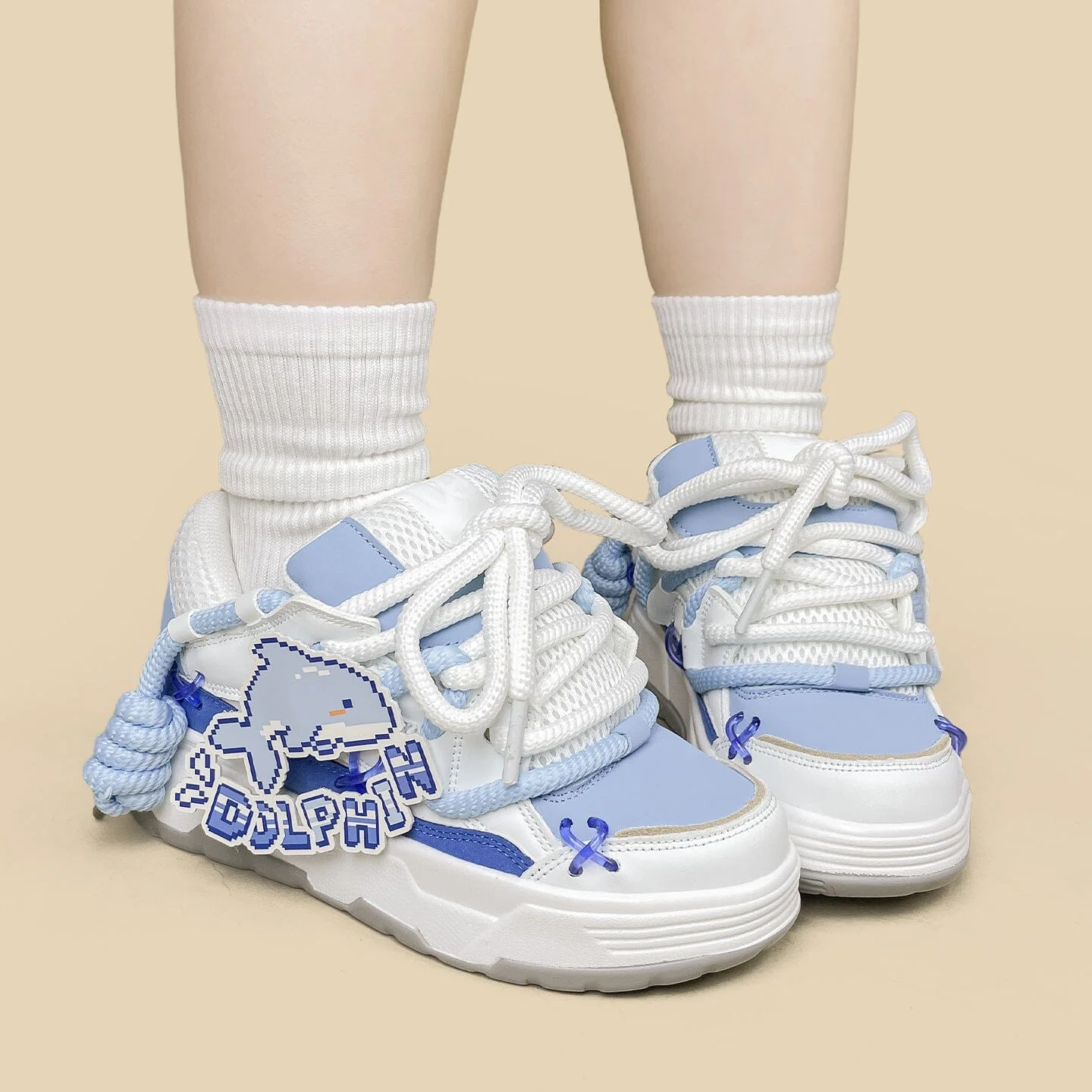 Kawaii Dolphin Dream Chunky Sneakers - Unisex - Image 9