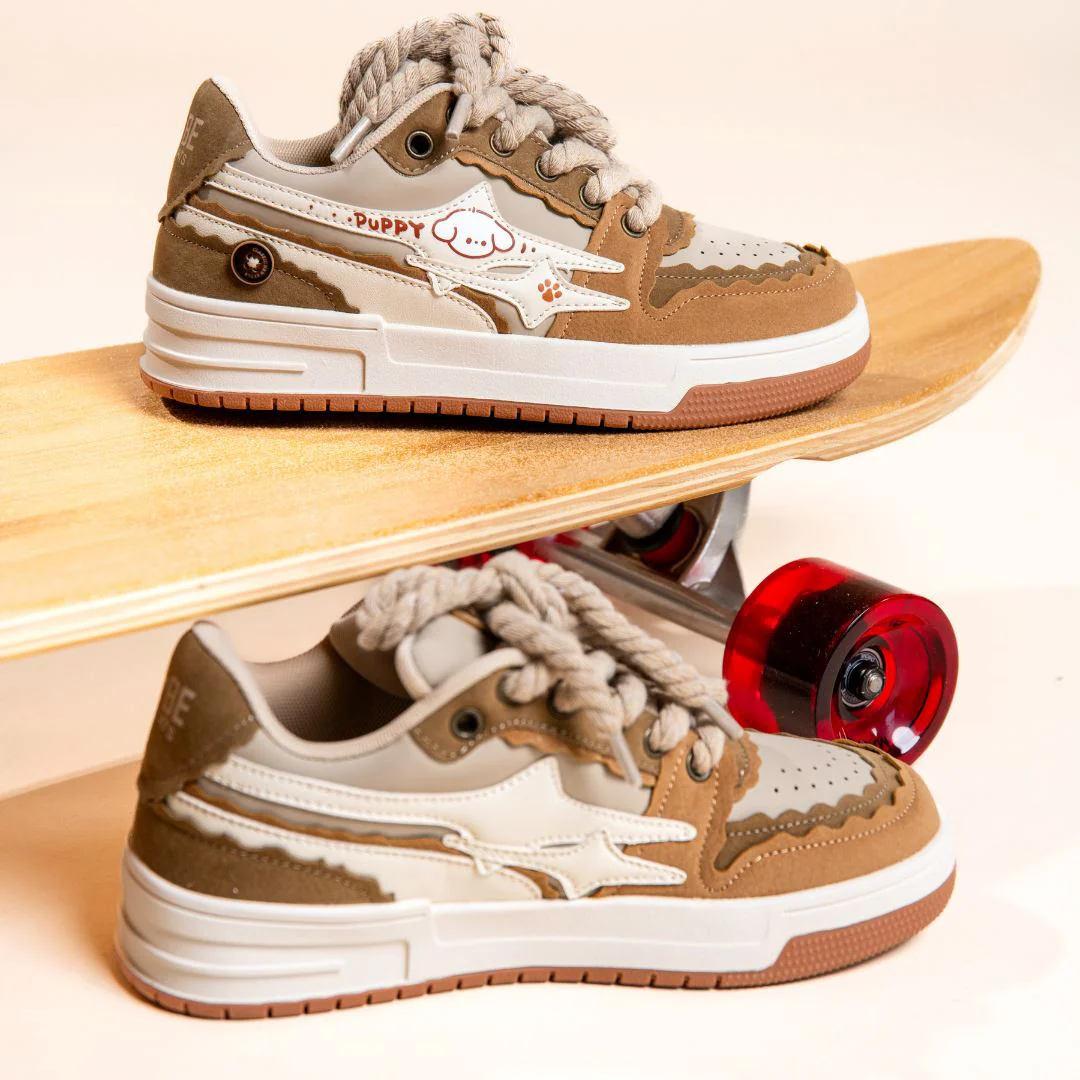 Kawaii Friendly Puppy Chunky Brown Shoes - Unisex - Image 6