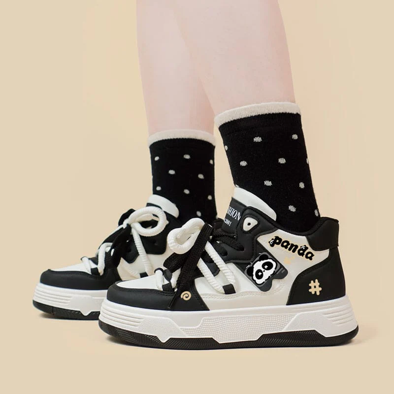 Kawaii Panda Chunky Mid Top Shoes - Women's - Image 6