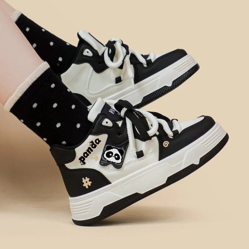Kawaii Panda Chunky Mid Top Shoes - Women's - Image 7