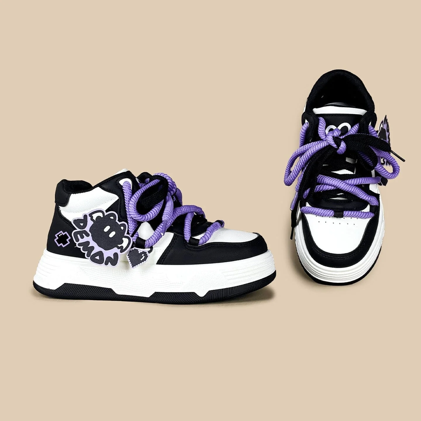 Kawaii Purple Demon Chunky Mid Top Shoes - Women's - Image 2