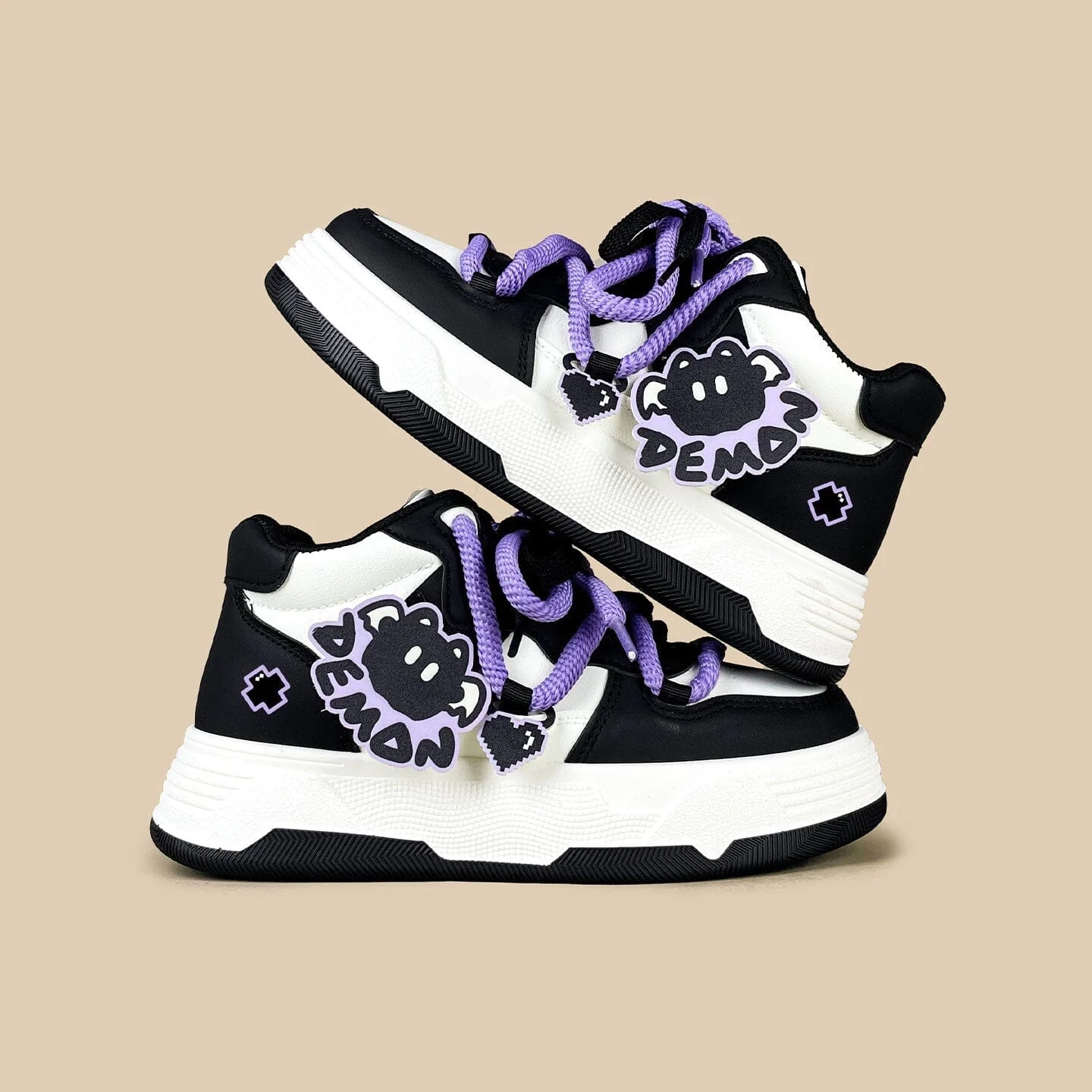 Kawaii Purple Demon Chunky Mid Top Shoes - Women's - Image 3