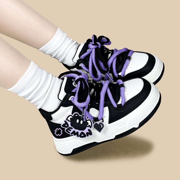 Kawaii Purple Demon Chunky Mid Top Shoes - Women's - Image 9