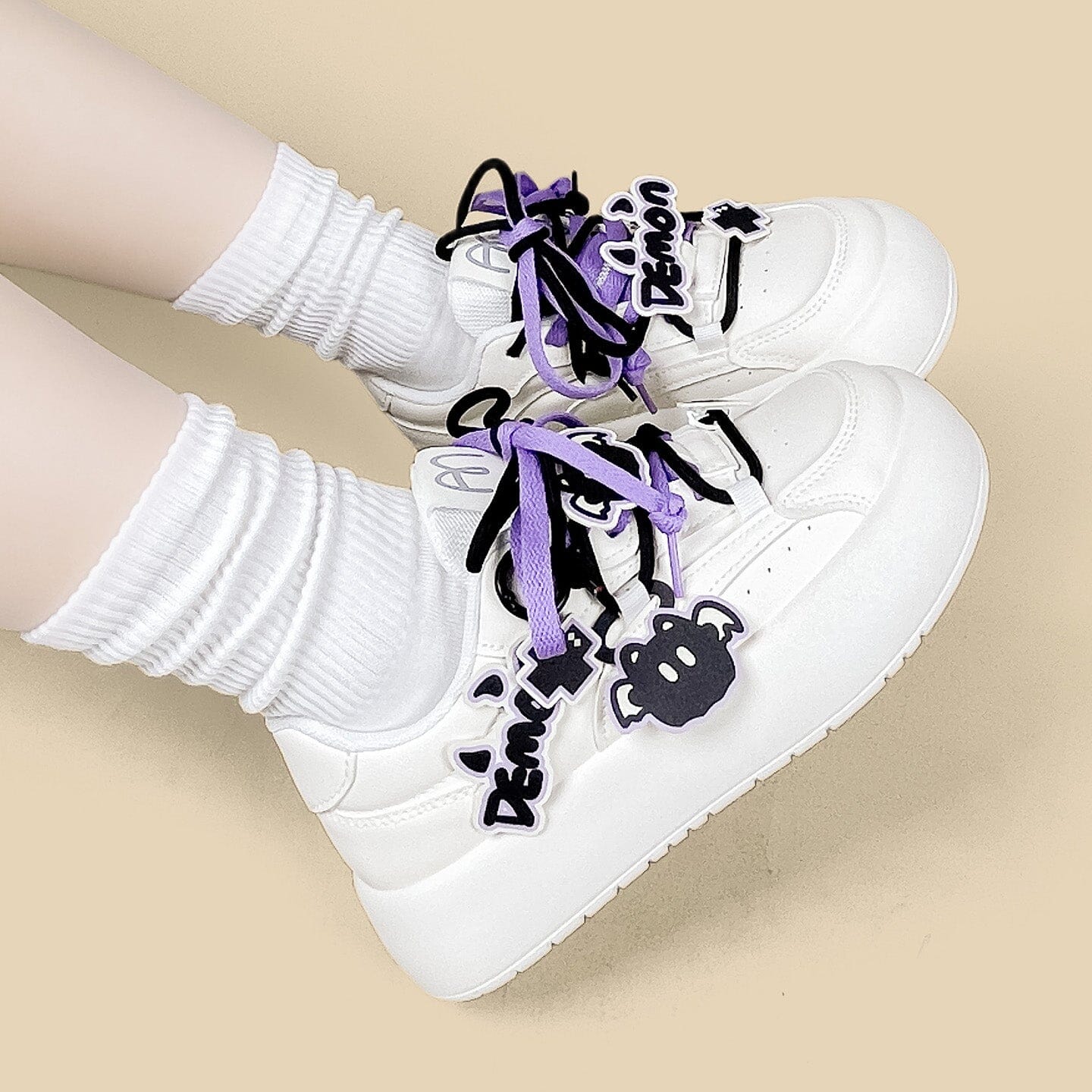Kawaii Purple Demon Chunky Sneakers - Women's - Image 6