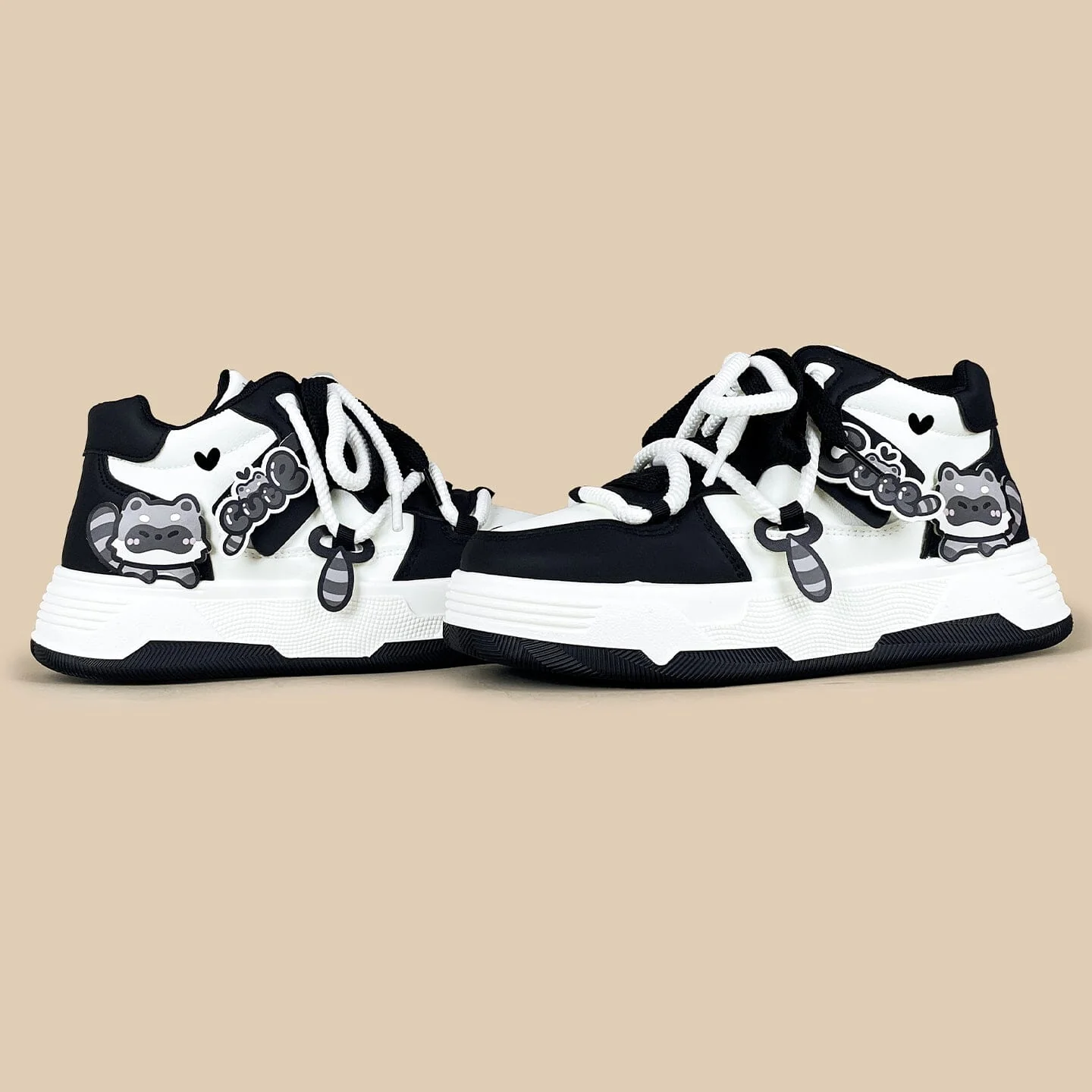 Kawaii Raccoon Chunky Mid Top Shoes - Women's - Image 3