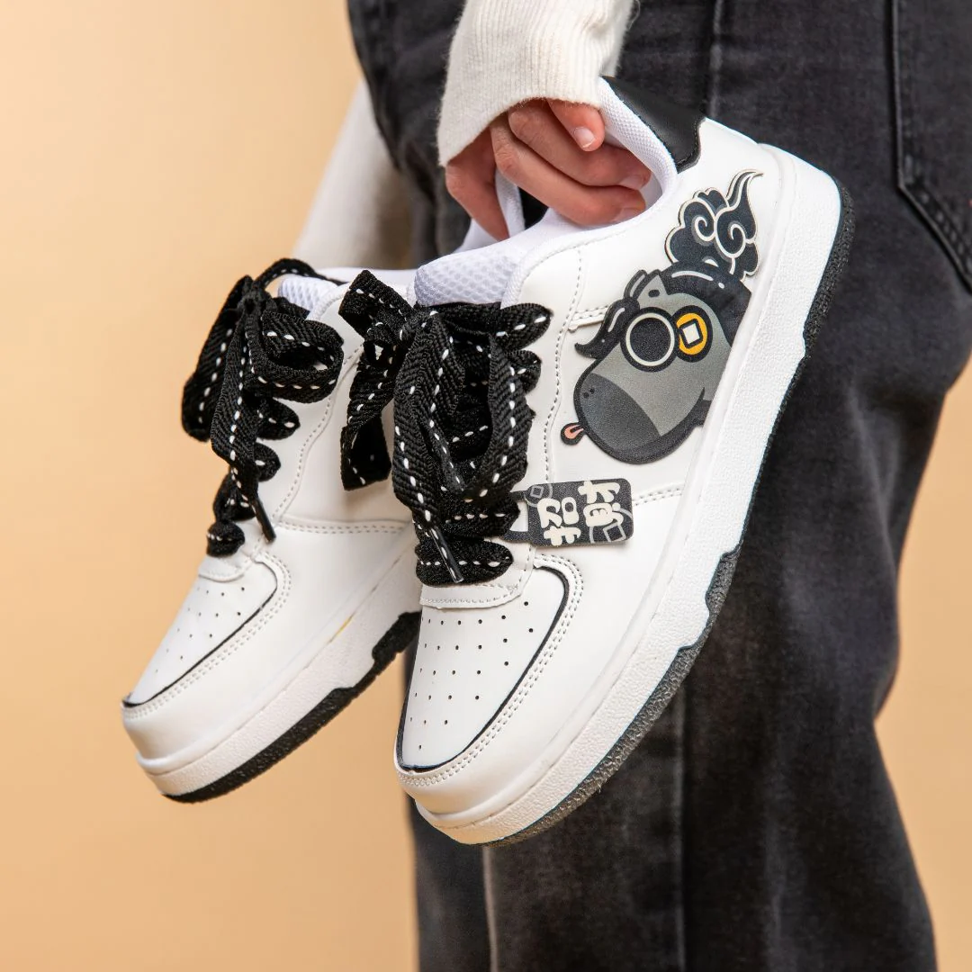 Lucky Horse Casual White Sneakers - Unisex - Image 5
