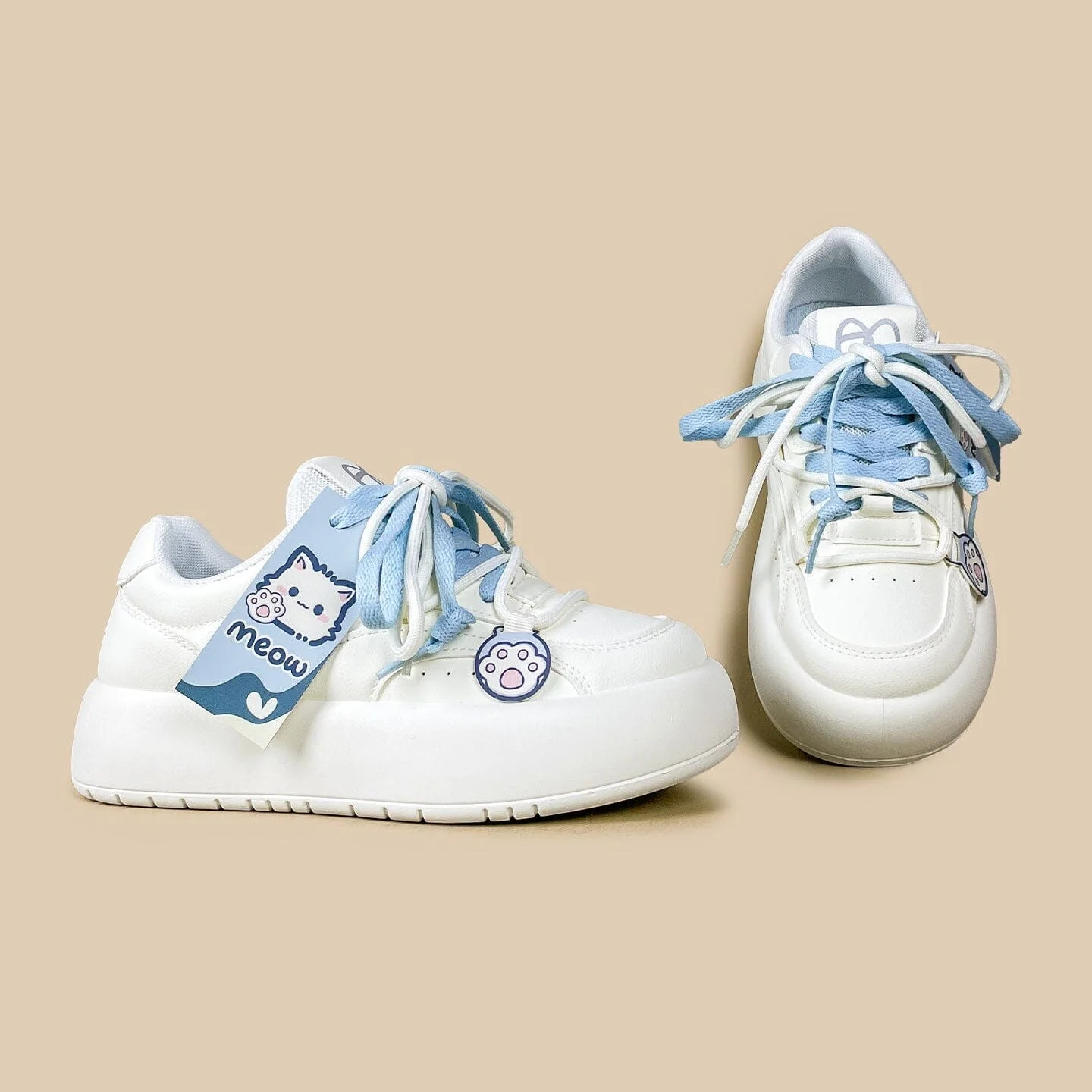 Meow Baby Blue Chunky Casual Sneakers – Women's - Image 4