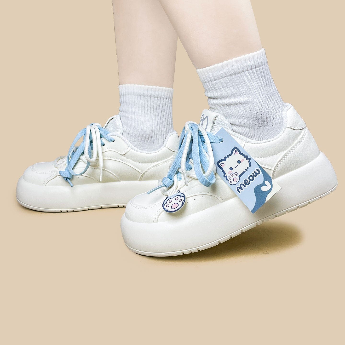 Meow Baby Blue Chunky Casual Sneakers – Women's - Image 6