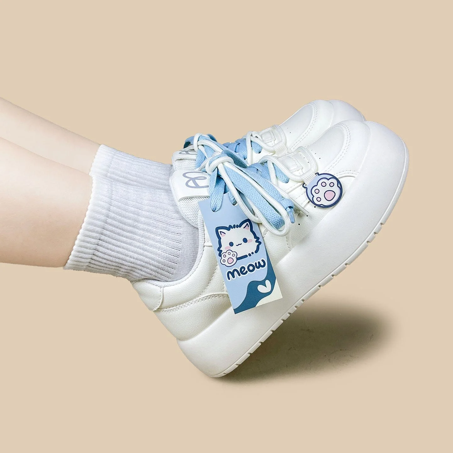 Meow Baby Blue Chunky Casual Sneakers – Women's - Image 8