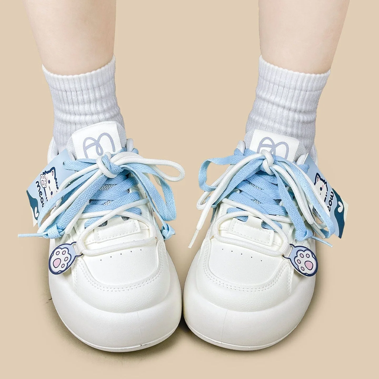 Meow Baby Blue Chunky Casual Sneakers – Women's - Image 9