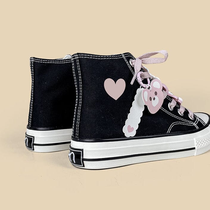 Pink Teddy Charms High Top Canvas Shoes - Unisex - Image 6