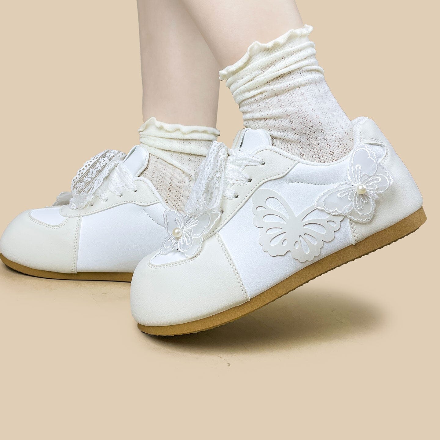 Porcelain Butterfly Dream Casual Sneakers – Women’s - Image 6