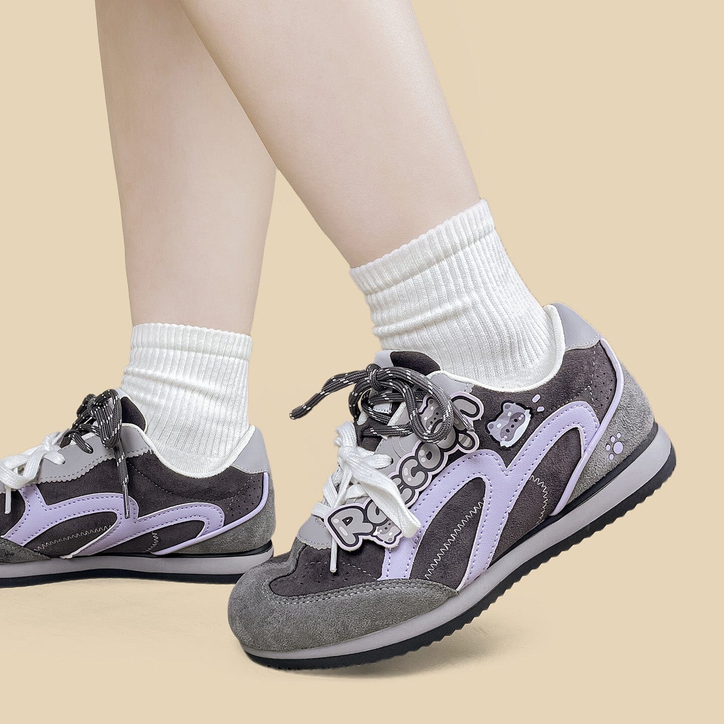 Raccoon Suede Retro Runner Sneakers – Women's - Image 9