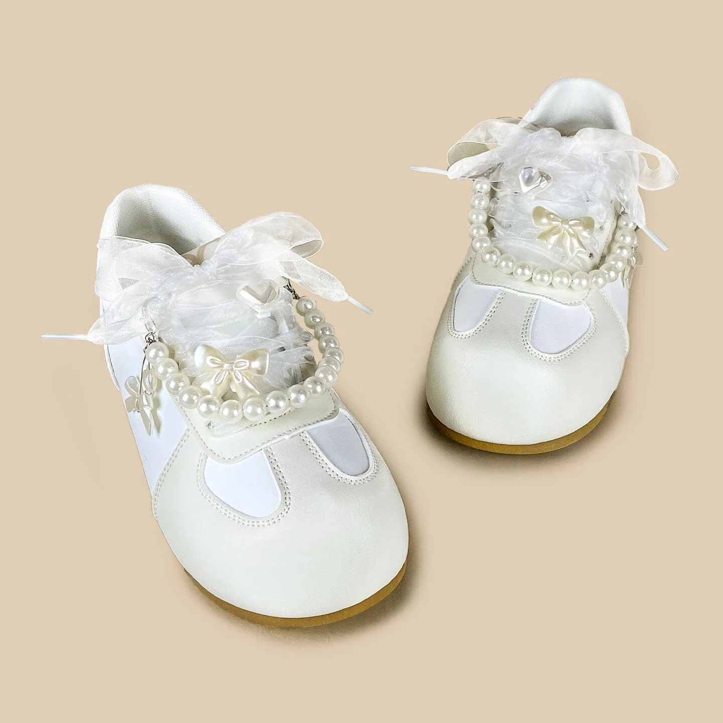 Romantic Pearl and Bow Casual Sneakers – Women’s - Image 5