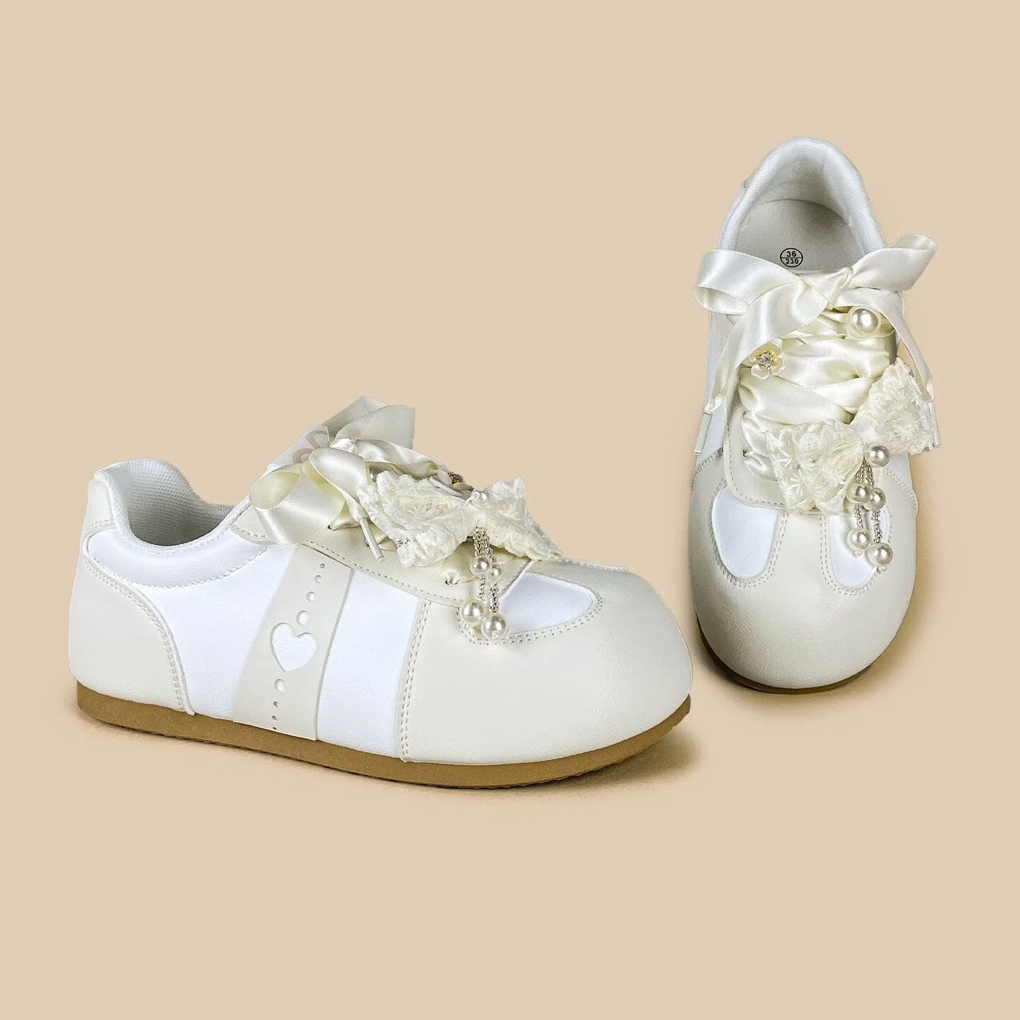 Romantic Pearl Ribbon Dream Casual Sneakers – Women’s - Image 7