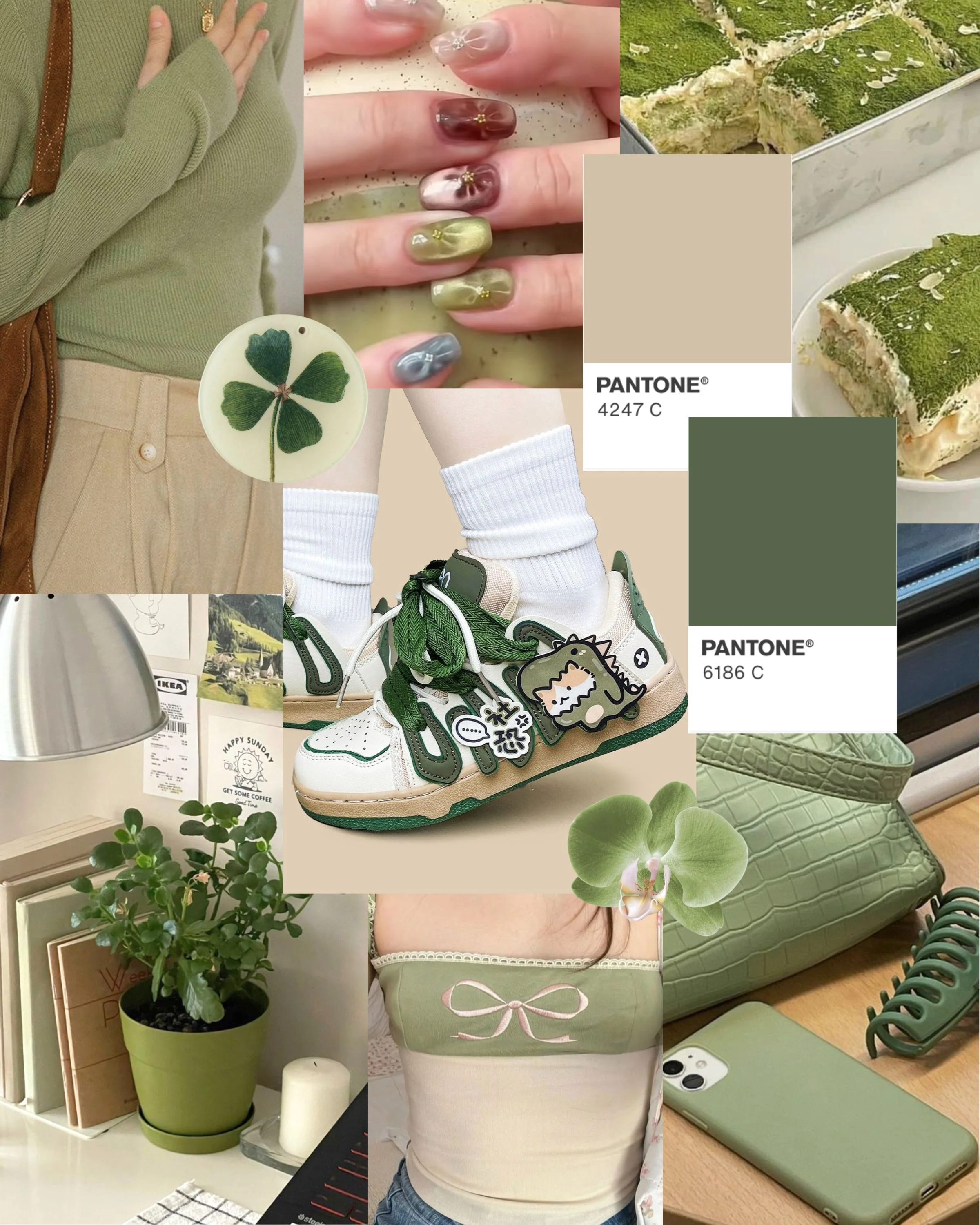Super Shy Dino Cat Chunky Green Sneakers - Unisex - Image 10