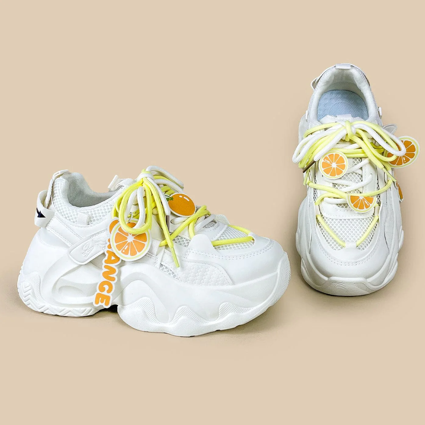Sweet Escape Orange Cloud Chunky Sneakers - Unisex - Image 4