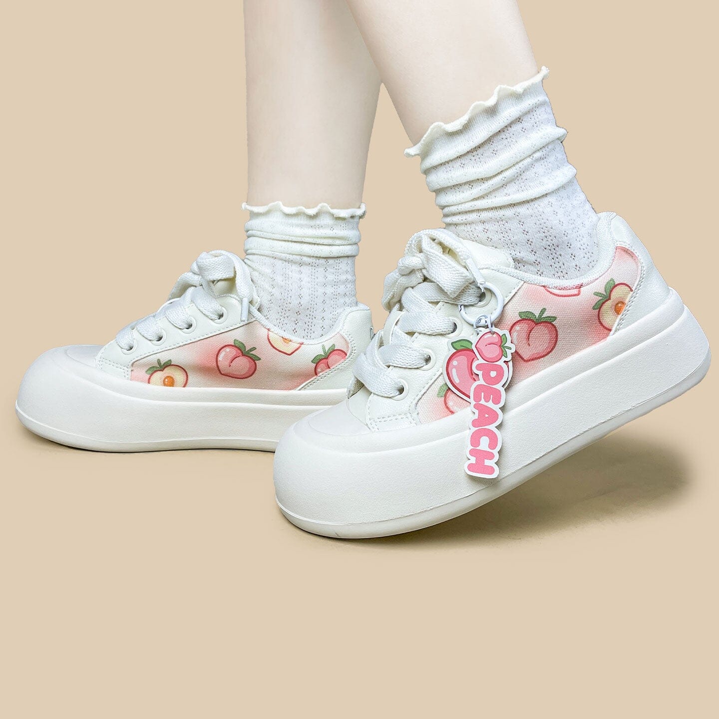 Sweet Juicy Peach Print Chunky Sneakers - Women's - Image 7