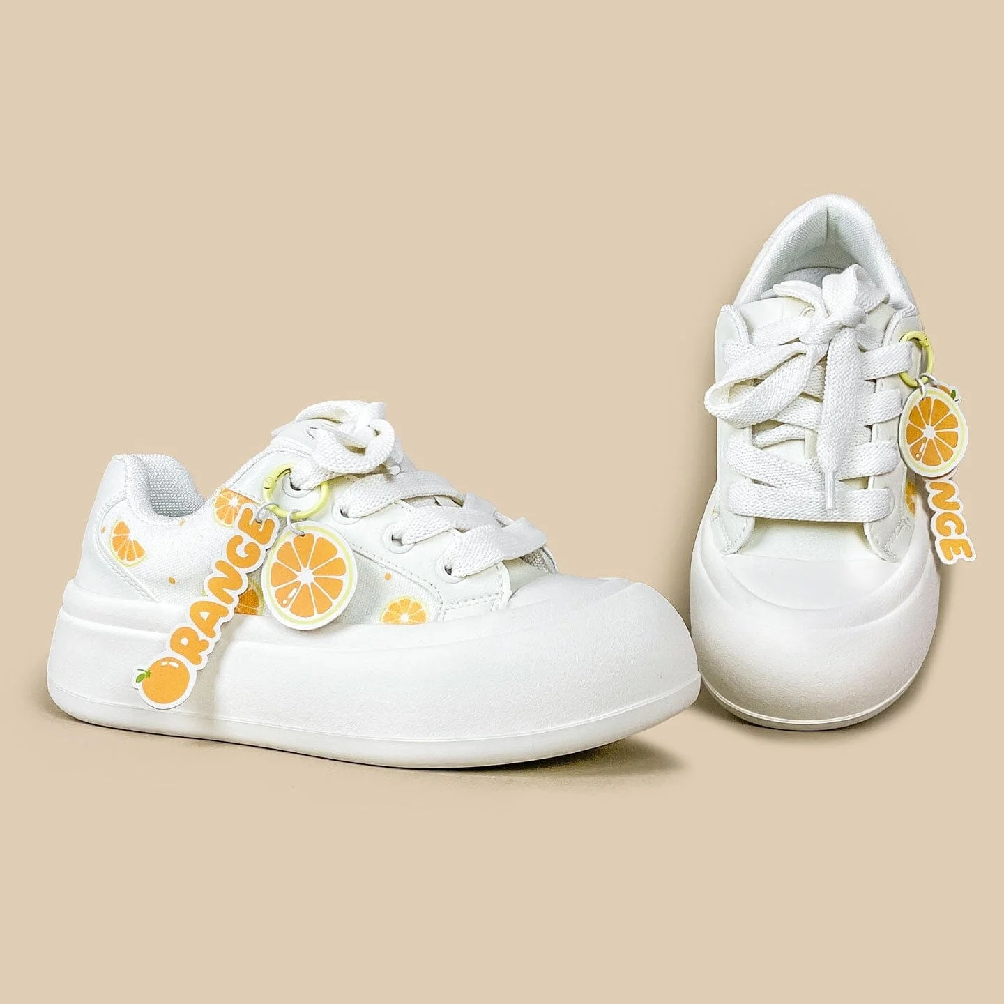 Sweet Orange Crush Print Chunky Sneakers - Women's - Image 3