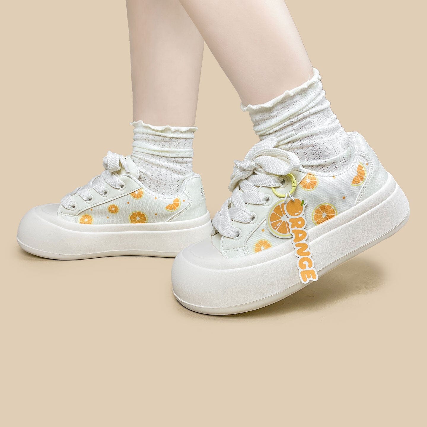 Sweet Orange Crush Print Chunky Sneakers - Women's - Image 6