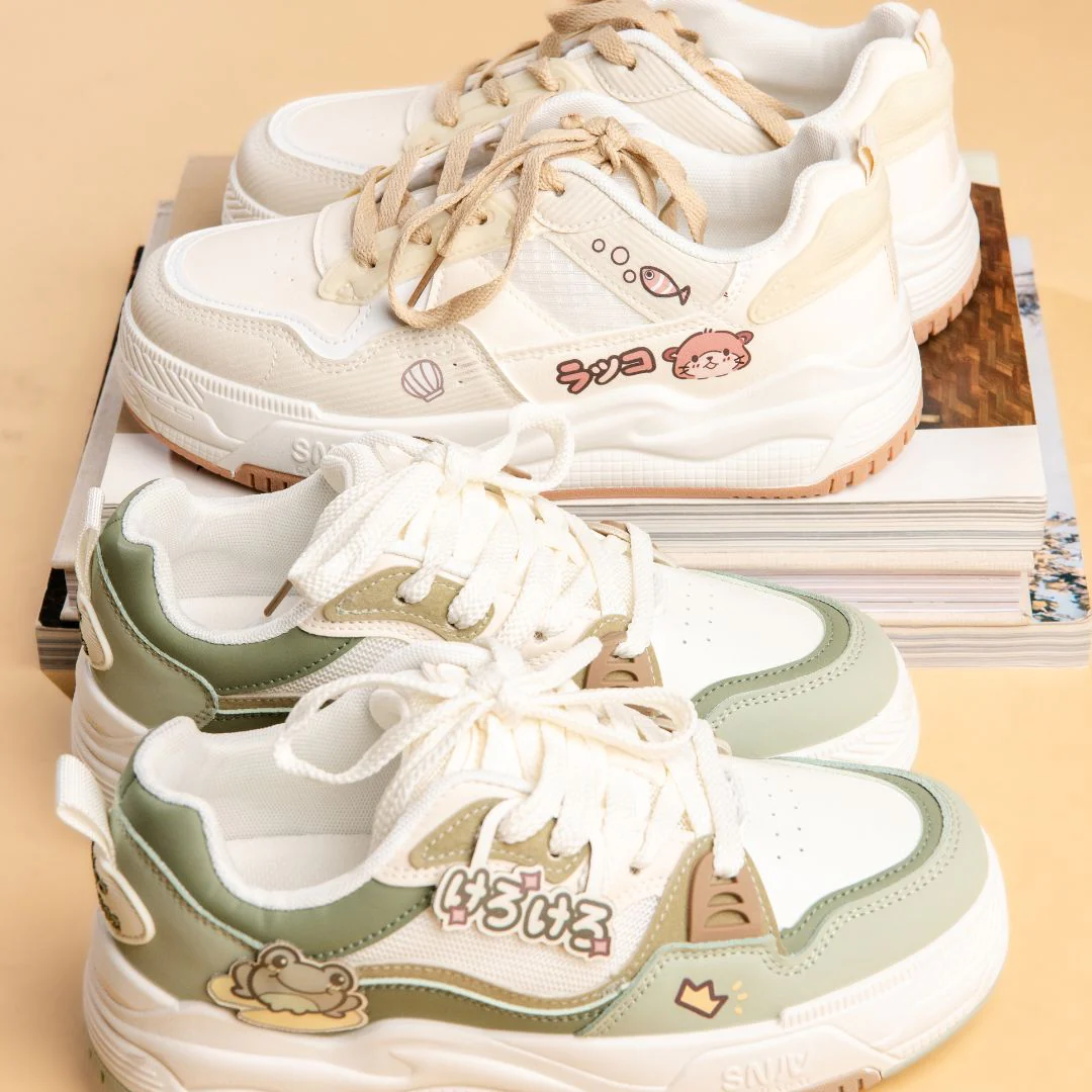 Ultra Friendly Sea Otter White Sneakers - Women's - Image 11