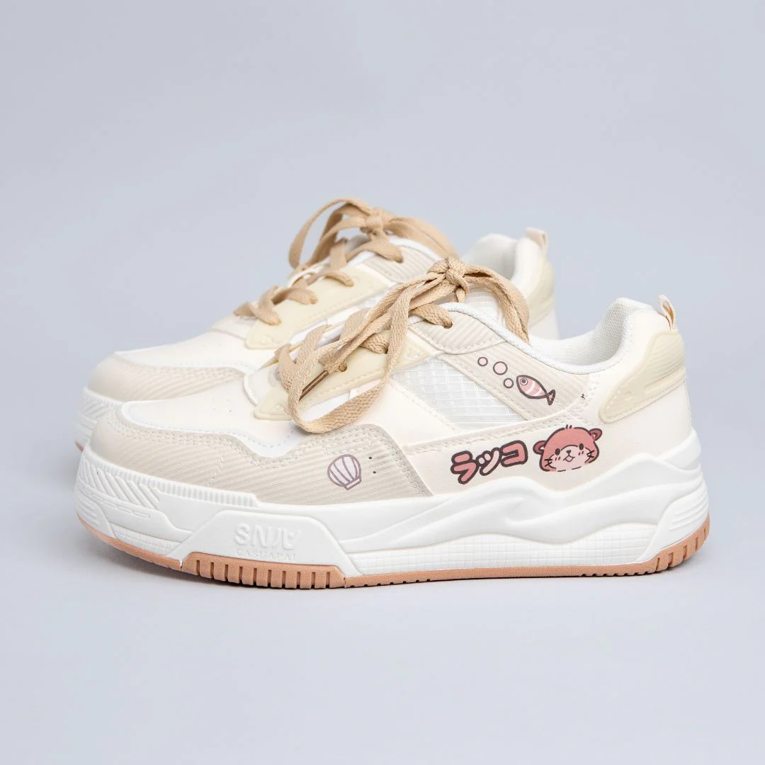 Ultra Friendly Sea Otter White Sneakers - Women's - Image 3