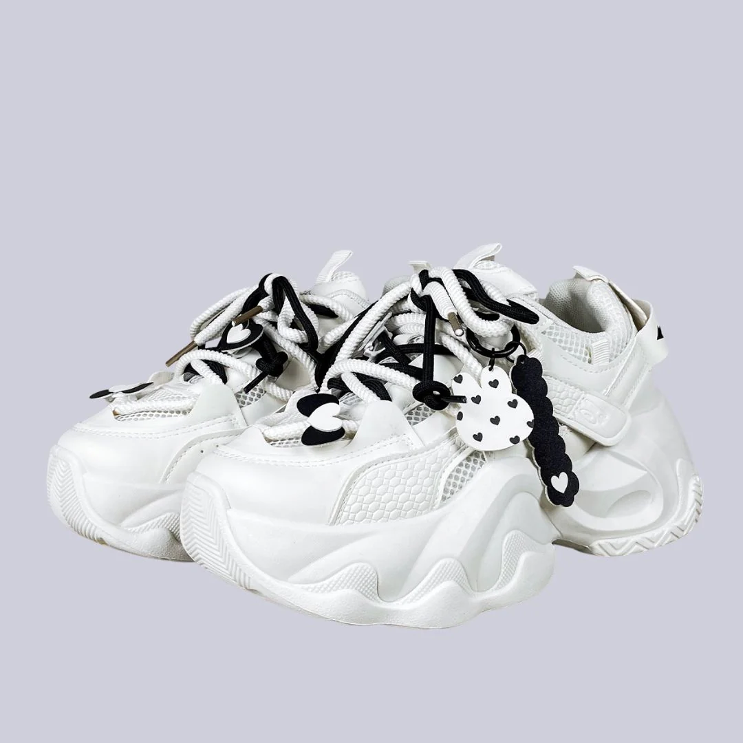 Y2K Heart Bunny Charm Chunky Sneakers - Unisex - Image 2