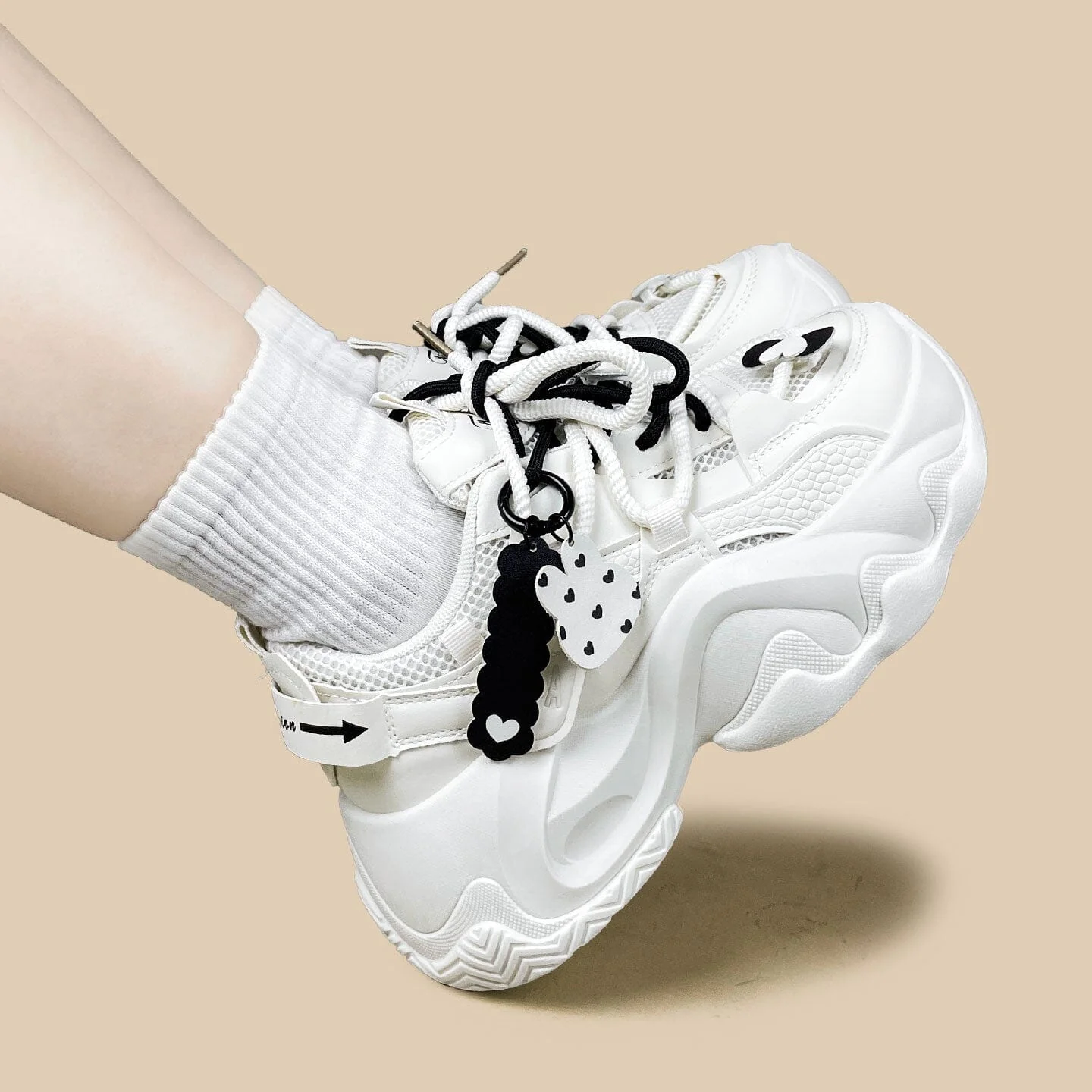 Y2K Heart Bunny Charm Chunky Sneakers - Unisex - Image 8