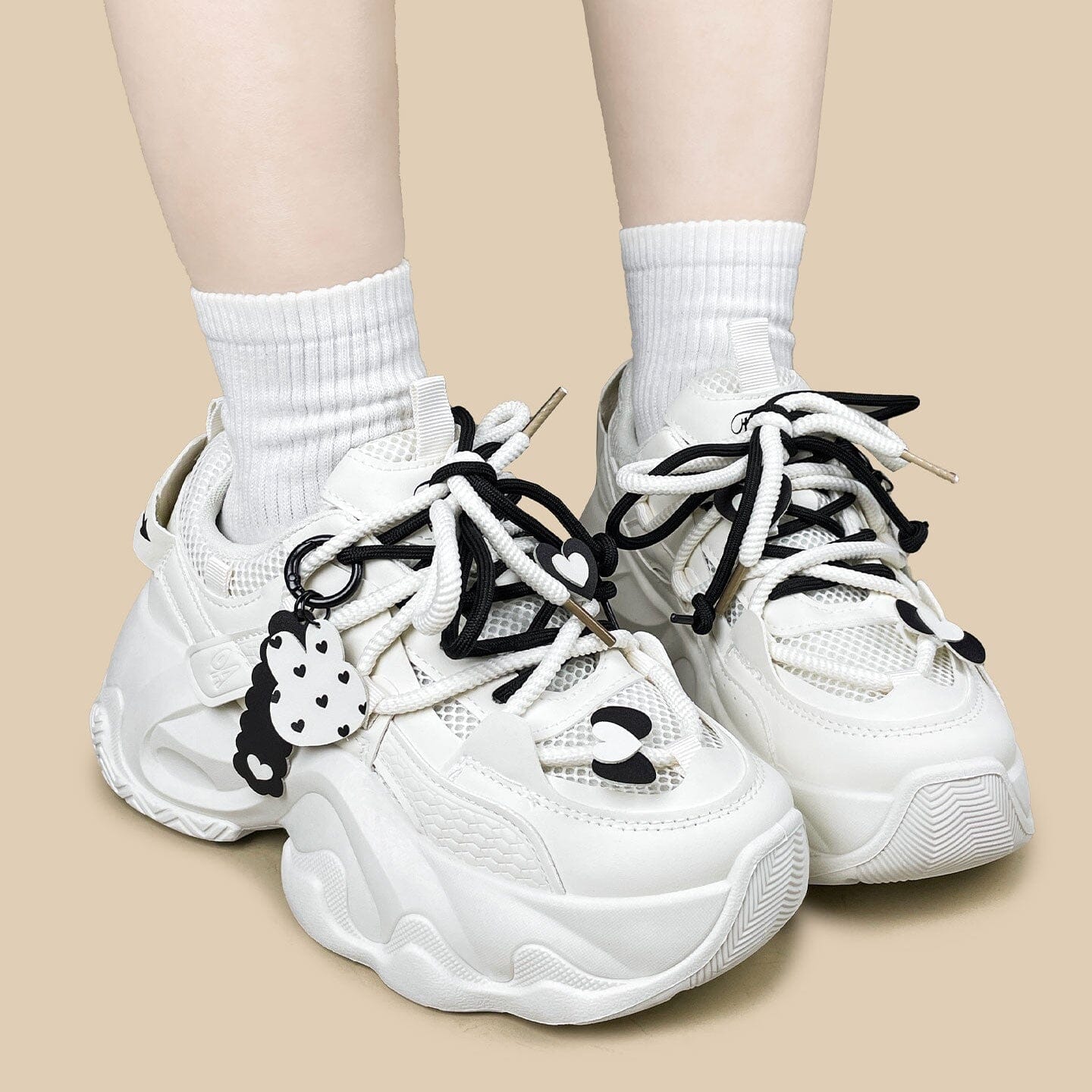 Y2K Heart Bunny Charm Chunky Sneakers - Unisex - Image 9